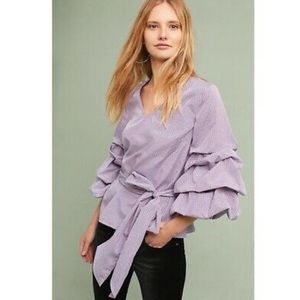 Anthropologie Sunday In Brooklyn Plaid Puff Sleeve